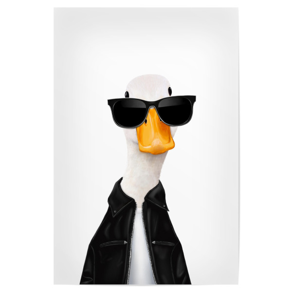 Poster 30x20 cm "Stylische Ente" artboxONE - Tiere,Comic,Fashion,Für Papa,Lustig