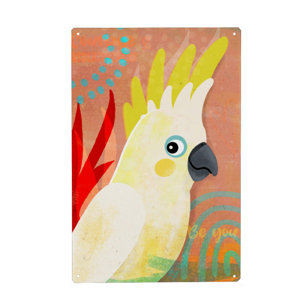 Holzbild "Just be yourself, Cockatoo/Kakadu" artboxONE - Für Kinder,Tiere