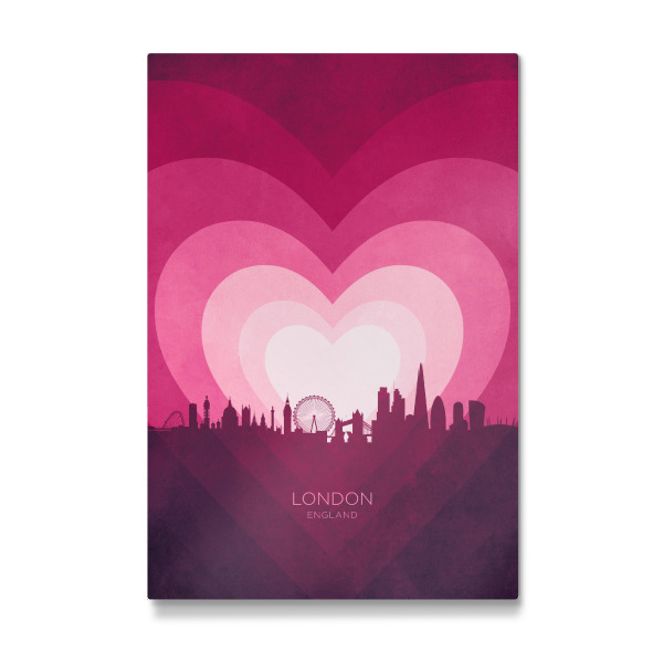 Galerie-Print "London Skyline Heart Pink" 30x20 cm artboxONE