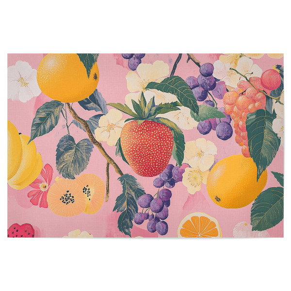 Poster "Erdbeer-Liebe mit Blüten" artboxONE - Natur,Floral,Essen & Trinken / Obst & Gemüse