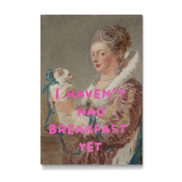 Galerie-Print "Nicht essen, Frühstück mit Hund" 75x50 cm artboxONE