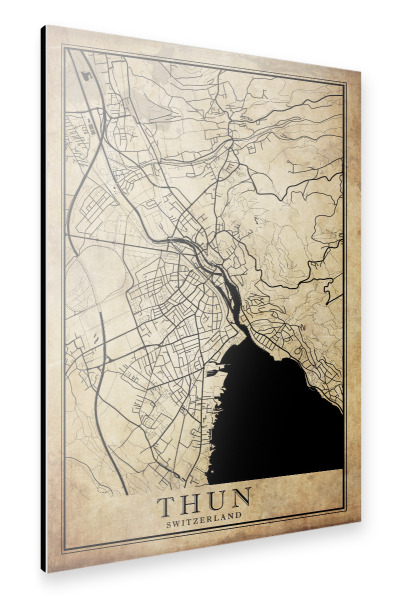 Alu-Dibond "Thun Vintage City" 75x50 cm artboxONE