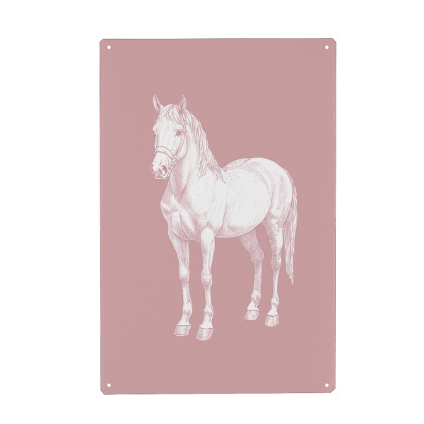 Holzbild "Pferd im rosa Hintergrund" artboxONE - Natur,Reise,Tiere,Sport