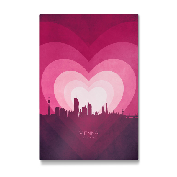 Galerie-Print "Wiener Skyline Herz rosa" 75x50 cm artboxONE