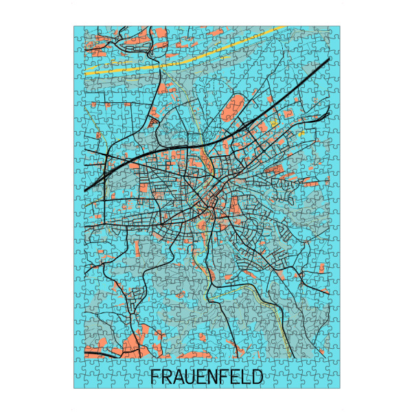 Puzzle Ravensburger "Frauenfeld Stadt Karte" artboxONE - Städte / Weitere,Kartografie
