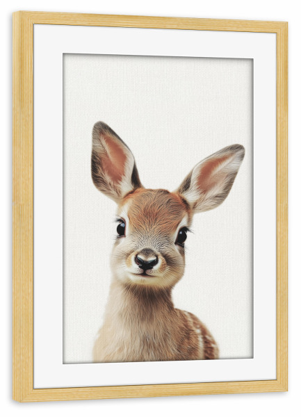 Poster mit Rahmen kiefer "Niedliches Rehkitz" artboxONE - Natur,Für Kinder,Tiere