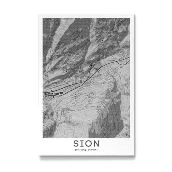Galerie-Print "Sion Bleistift Map" 75x50 cm artboxONE