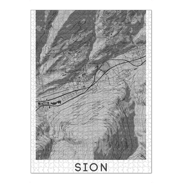Puzzle Ravensburger "Sion Bleistift Map" artboxONE - Städte / Weitere,Kartografie