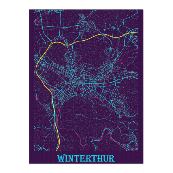 Puzzle Ravensburger "Stadt Plan Winterthur" artboxONE - Städte / Weitere,Kartografie