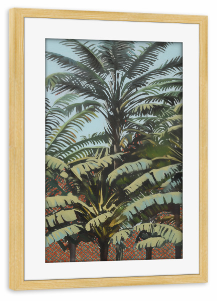 Poster mit Rahmen kiefer "Botanische Palmen Fantasie" artboxONE - Natur,Floral,Abstrakt