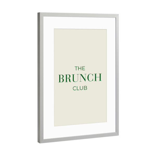 Poster mit Rahmen Silber "Der Brunch Club" artboxONE - Typografie,Natur,Essen & Trinken,Menschen,Sport