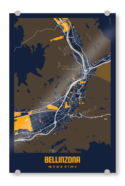 Acrylglasbild "Bellinzona City" artboxONE - Städte / Weitere,Kartografie