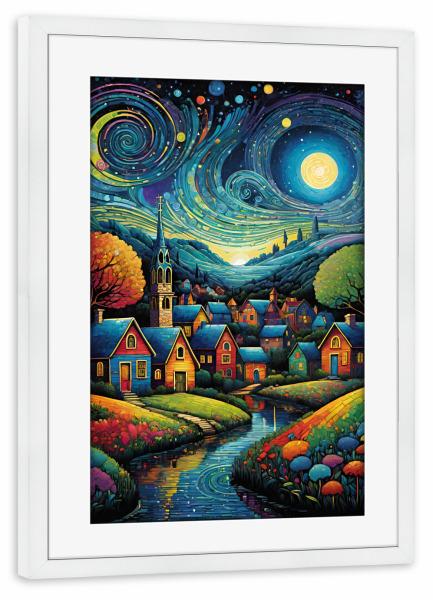 Poster mit Rahmen weiß "Traum zwischen Nacht und Tag" artboxONE - Natur,Arcadia