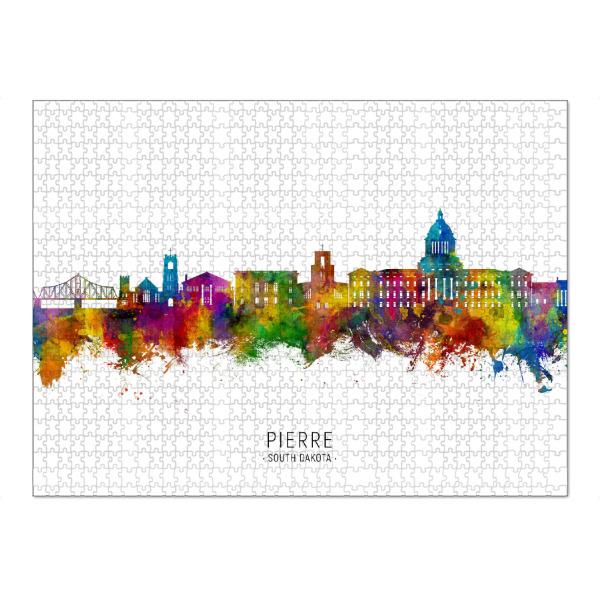 Puzzle Ravensburger "Pierre South Dakota Skyline txt" artboxONE - Städte