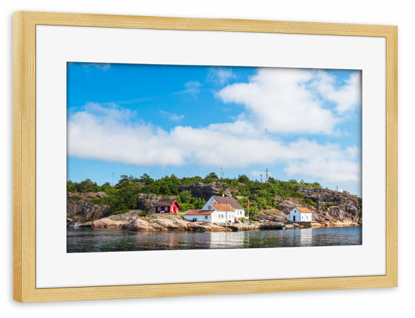 Poster mit Rahmen kiefer "Blick auf Monsøya" artboxONE - Natur,Reise,Architektur,Reise / Strand und Meer,Reise / Länder