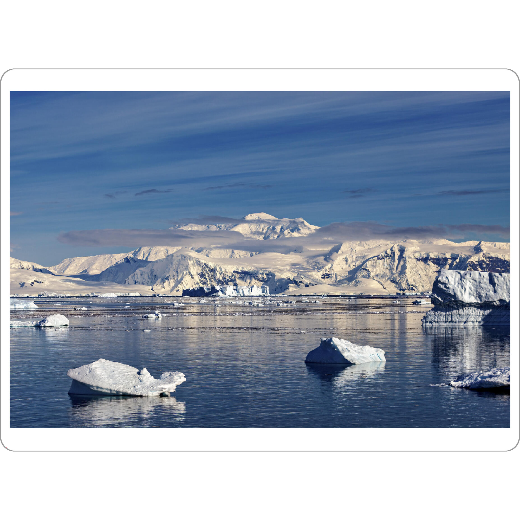 Tischset "Antarktische Landschaft" artboxONE - Natur,Reise - Antarktis,Südpol,Eis,Eisberg,Südpolarmeer,Klimaerwärmung,Packeis,Arktis,Gletscher