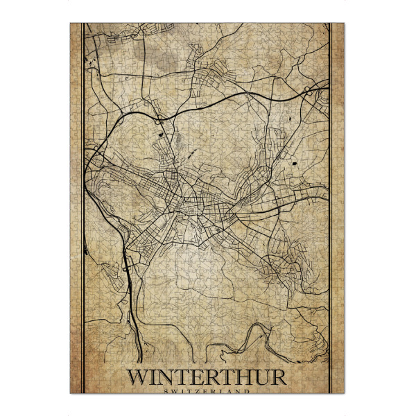 Puzzle Ravensburger "Winterthur Vintage City" artboxONE - Städte / Weitere,Kartografie