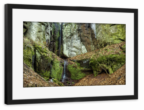 Poster mit Rahmen schwarz "Die Elfengrotte bei Eisenach" artboxONE - Natur