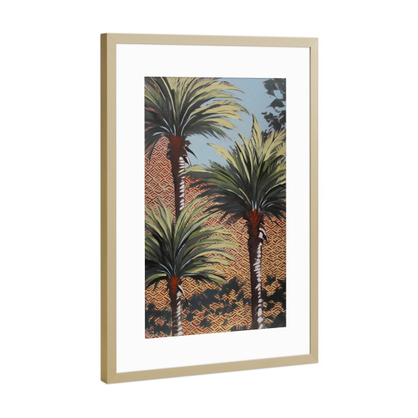 Poster mit Rahmen Gold "Kreative Palmen Natur" artboxONE - Natur,Floral,Abstrakt