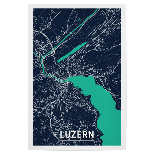 Poster 30x20 cm "Luzern Map" artboxONE - Städte / Weitere,Kartografie