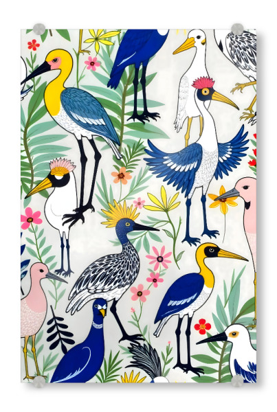 Acrylglasbild "Der Volk Almanac" artboxONE - Floral,Tiere - Vögel,Tiere,Wildtiere,Königliche,Wald,Natur,Botanisch,Garten,Vintage,Dschungel,Tropisch