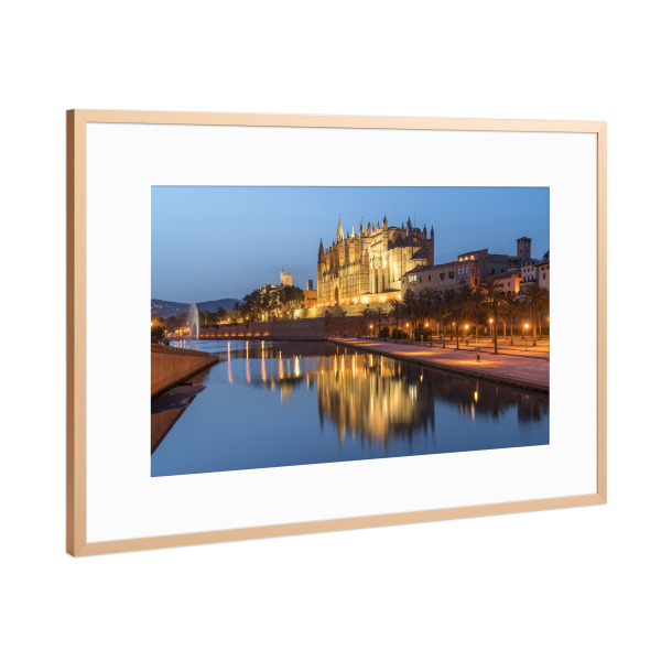 Poster mit Rahmen Kupfer "Kathedrale Palma" artboxONE - Reise,Architektur