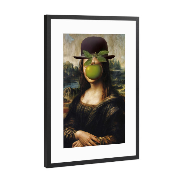 Poster mit Rahmen Schwarz (Metallic) "Mona des Menschen" artboxONE - Comic,Menschen,Lustig