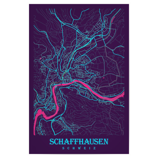 Poster "Stadt Schaffhausen Map" artboxONE - Städte / Weitere,Kartografie