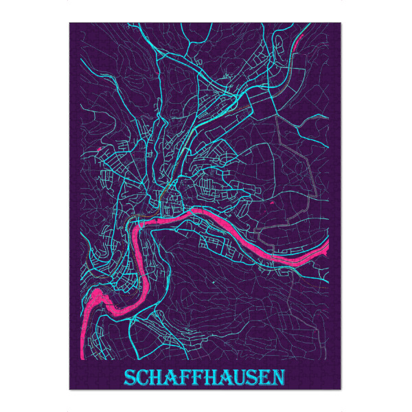 Puzzle Ravensburger "Stadt Schaffhausen Map" artboxONE - Städte / Weitere,Kartografie