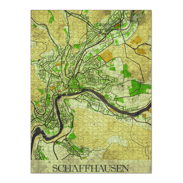 Puzzle Ravensburger "Schaffhausen Vintage City Map" artboxONE - Städte / Weitere,Kartografie