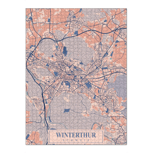 Puzzle Ravensburger "Winterthur Stadt Map" artboxONE - Städte / Weitere,Kartografie