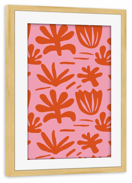 Poster mit Rahmen kiefer "Orange pink blossom" artboxONE - Natur,Floral,Abstrakt,Für Mama