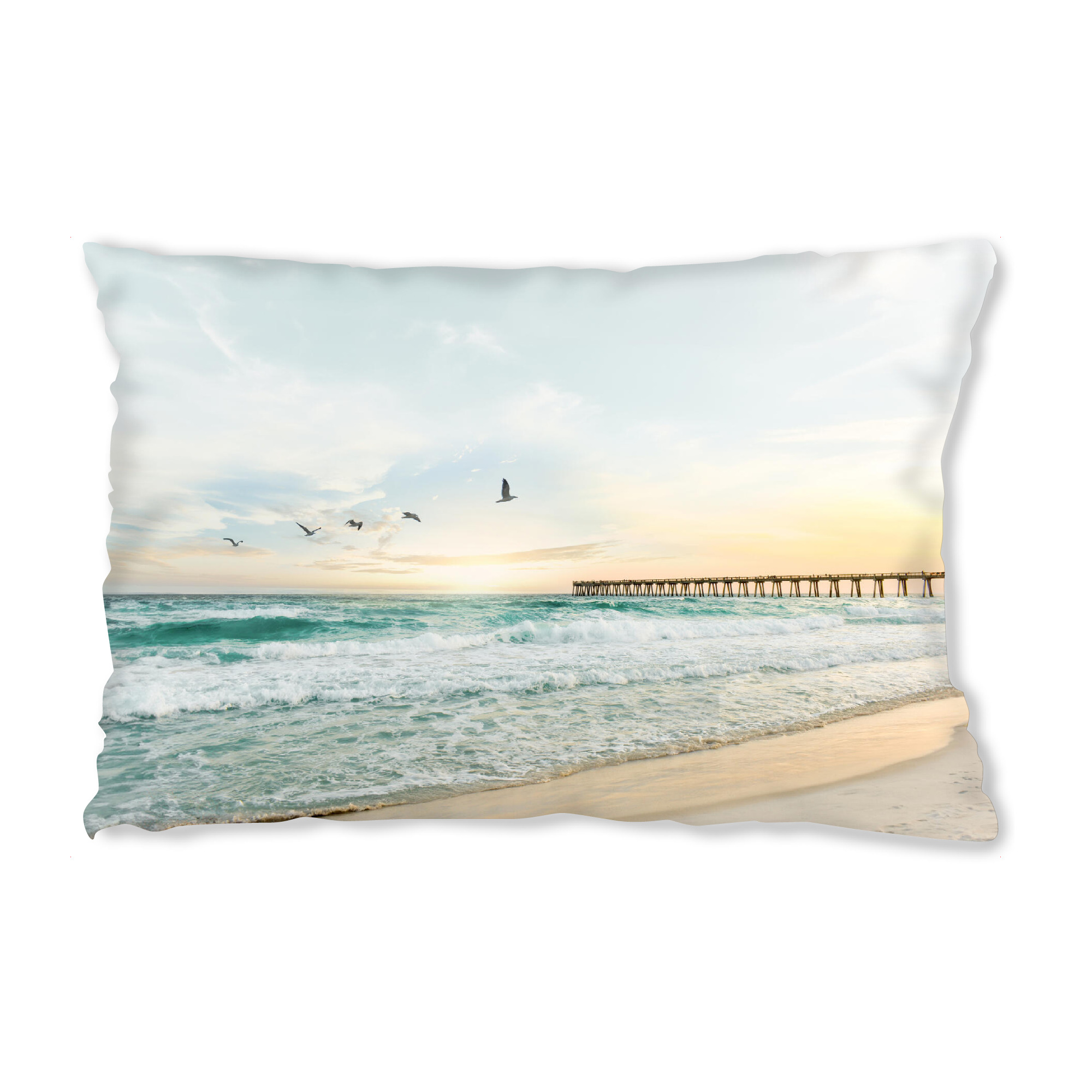Design-Kissen "Vögel am Pier" artboxONE - Natur,Reise / Strand und Meer
