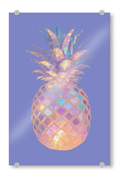 Acrylglasbild "Ananas -Schillsmosaik" artboxONE - Essen & Trinken,Abstrakt,Geometrie,Essen & Trinken / Obst & Gemüse - Ananas,Frucht,Bunt