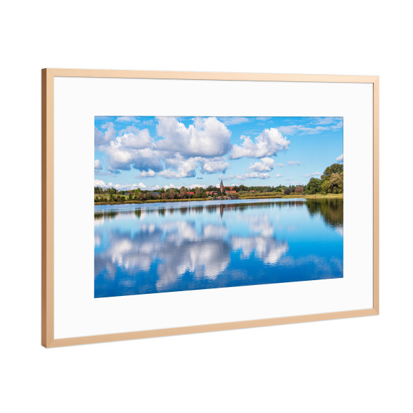 Poster mit Rahmen Kupfer "Spiegelung auf dem Krakauer See" artboxONE - Natur,Reise