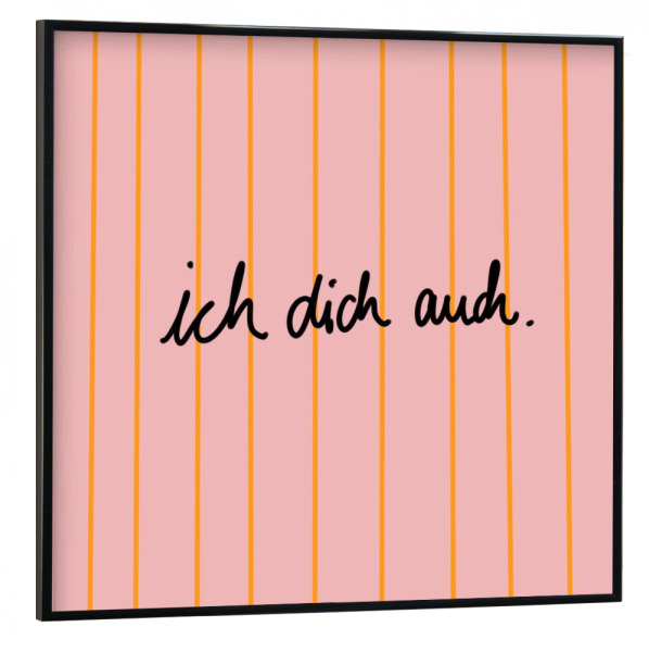 Poster mit schwarzem Rahmen 30x30 cm "Ich dich auch - bunt" artboxONE - Buchstaben / I