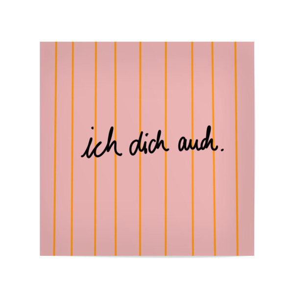 Poster 20x20 cm "Ich dich auch - bunt" artboxONE - Buchstaben / I - Ichdichauch,Ich,Dich,Auch,Liebe,Ichliebedich,Utearnold,Hejibiza