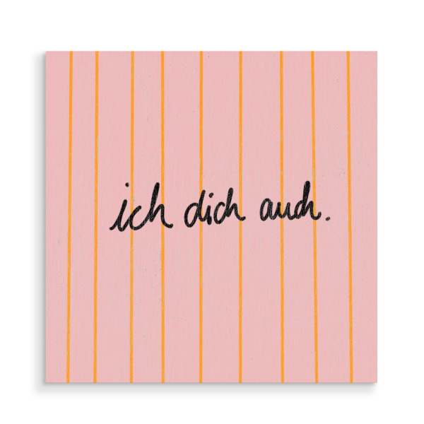 Holzbild "Ich dich auch - bunt" artboxONE - Buchstaben / I - Ichdichauch,Ich,Dich,Auch,Liebe,Ichliebedich,Utearnold,Hejibiza