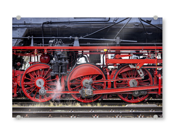 Acrylglasbild "Räder einer Dampflok" artboxONE - Reise - Zug,Eisenbahn,Lok,Dampflok