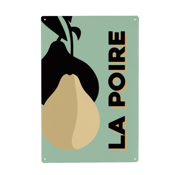 Metall Poster "La Poire" artboxONE - Essen & Trinken / Obst & Gemüse - Birnen,Obst,Obstplakat,Vintage -poster,Vintage,Retro -poster,Retro
