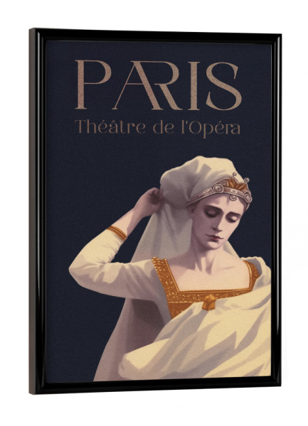 Poster mit schwarzem Rahmen "Paris - Theater de L'Opera" artboxONE - Städte / Paris - Oper,Opernhaus,Musik,Theater,Paris,Frankreich