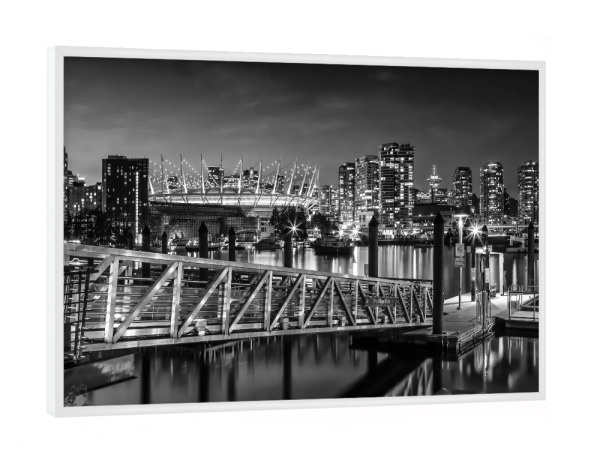 Poster mit weißem Rahmen "Vancouver False Creek | Monochrom" artboxONE - Reise,Schwarzweiß,Architektur,Städte / Weitere