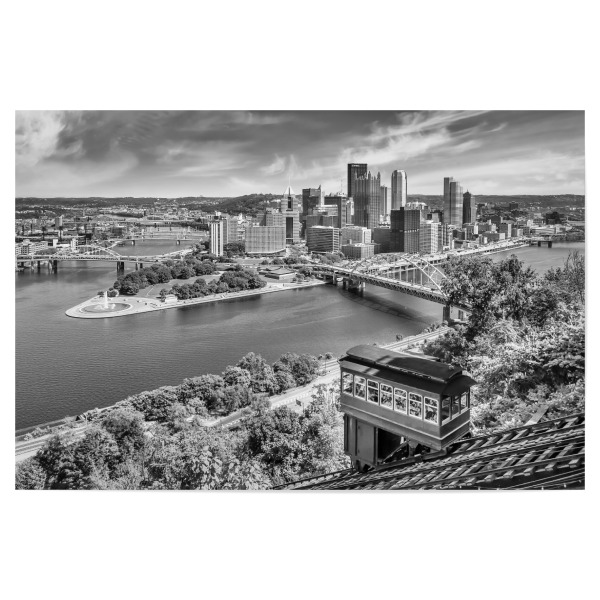 Poster "Duquesne Incline in Pittsburgh" artboxONE - Reise,Schwarzweiß,Architektur,Städte / Weitere