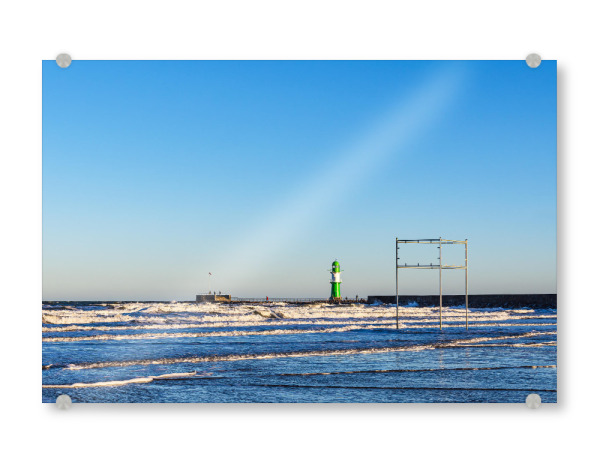 Acrylglasbild "Molenturm mit Wellen" artboxONE - Natur,Reise,Architektur,Reise / Strand und Meer