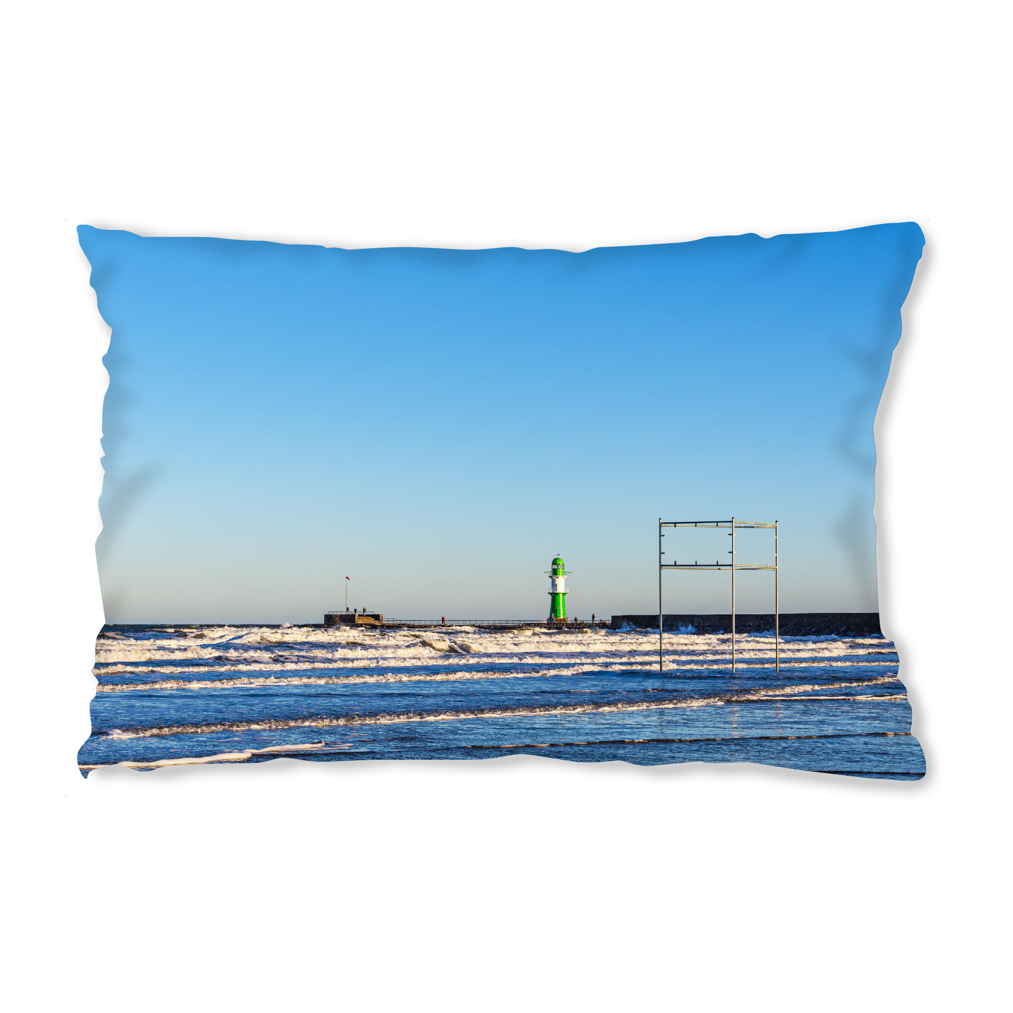 Design-Kissen "Molenturm mit Wellen" artboxONE - Natur,Reise,Architektur,Reise / Strand und Meer