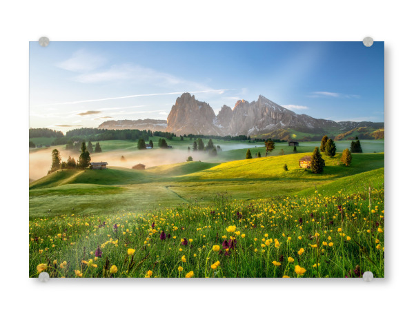 Acrylglasbild "Frühling auf der Seiser Alm" artboxONE - Natur,Reise