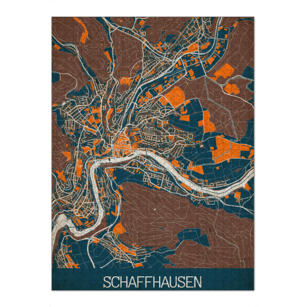 Puzzle Ravensburger "Schaffhausen Vintage Map" artboxONE - Städte / Weitere,Kartografie