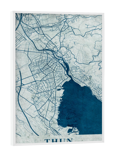 Poster mit weißem Rahmen "Thun Vintage" artboxONE - Städte / Weitere,Kartografie