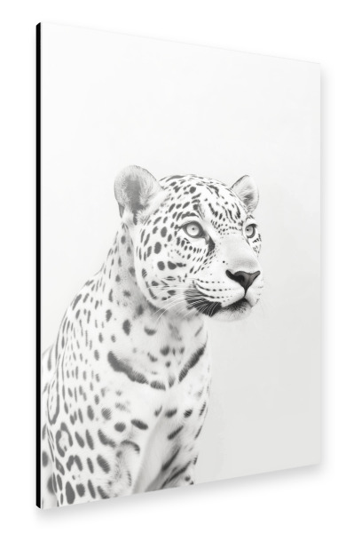Alu-Dibond "Eleganter Weißer Jaguar" 75x50 cm artboxONE