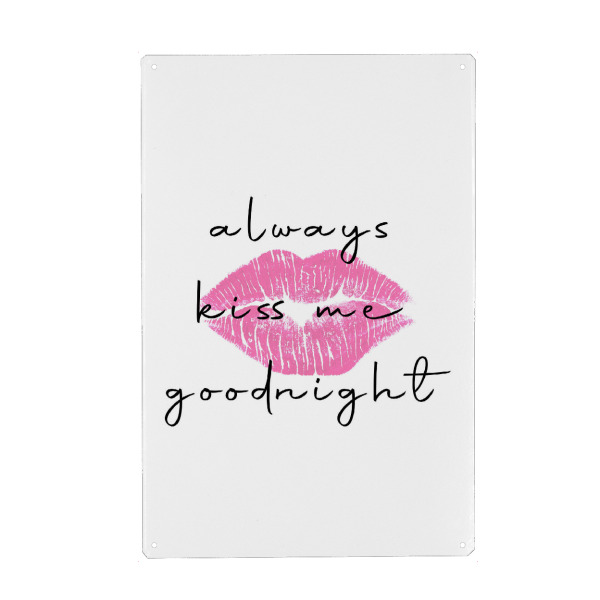 Holzbild "Kussmund, Always kiss me" artboxONE - Typografie,Menschen,Liebe